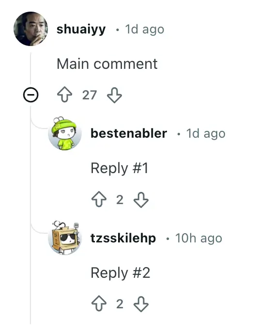 Reply comments example