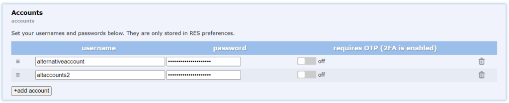 use multiple reddit accounts on pc with res