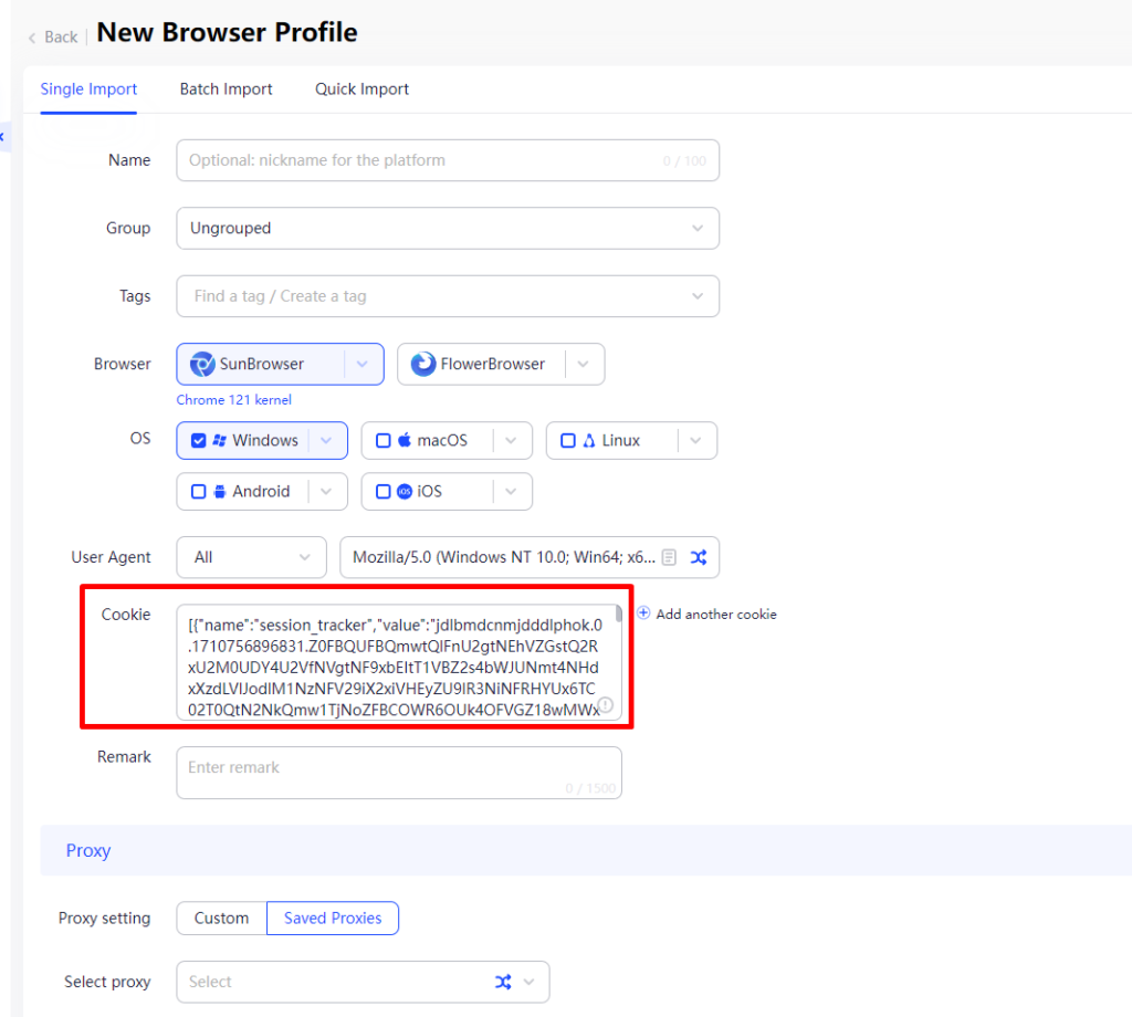 add cookie adspower