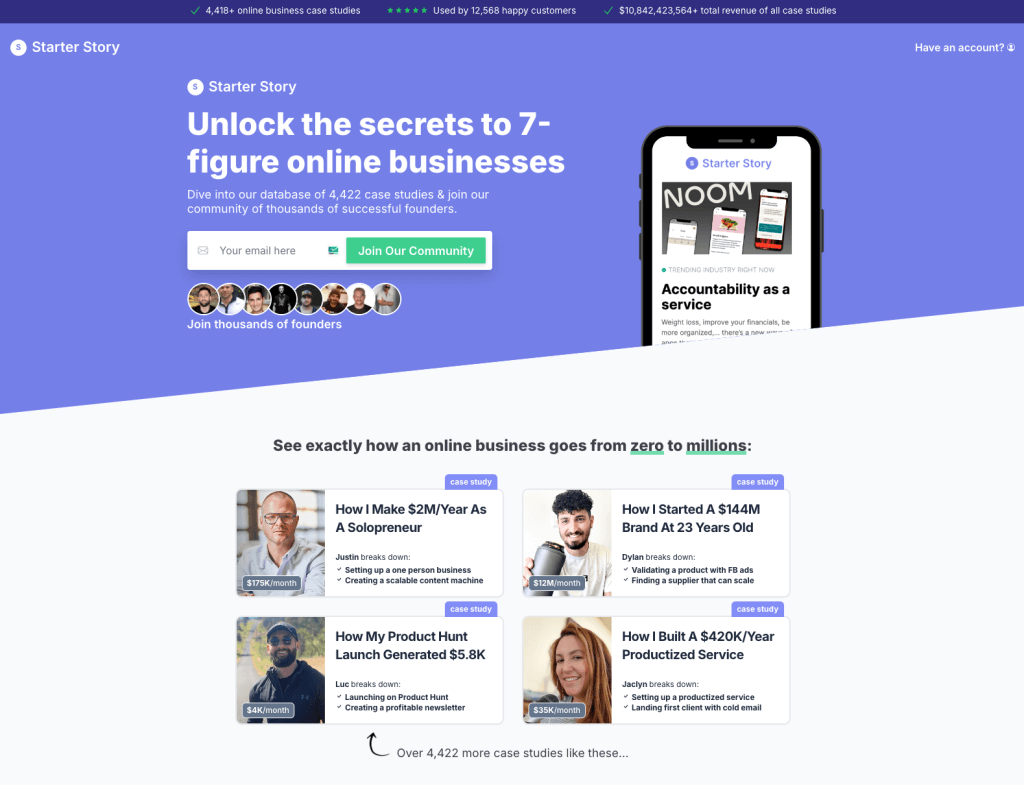 Starter Story website