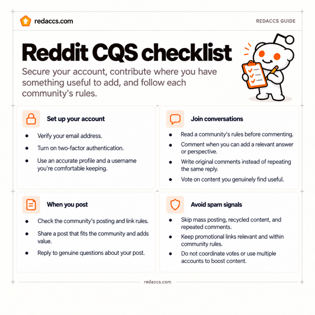 Reddit CQS Checklist for improvements
