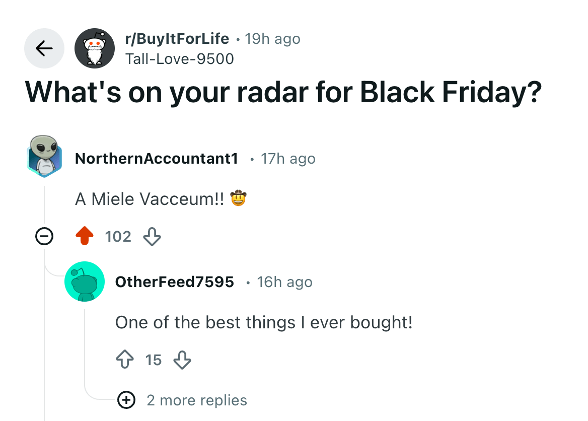 upvoted Reddit comments