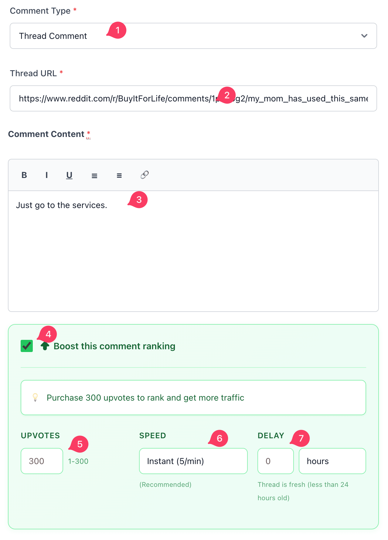 Set the upvote settings
