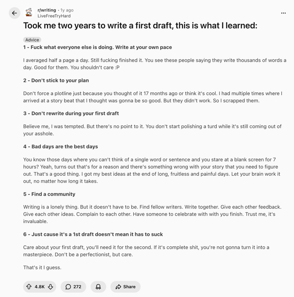 An example of a great tip sharing post