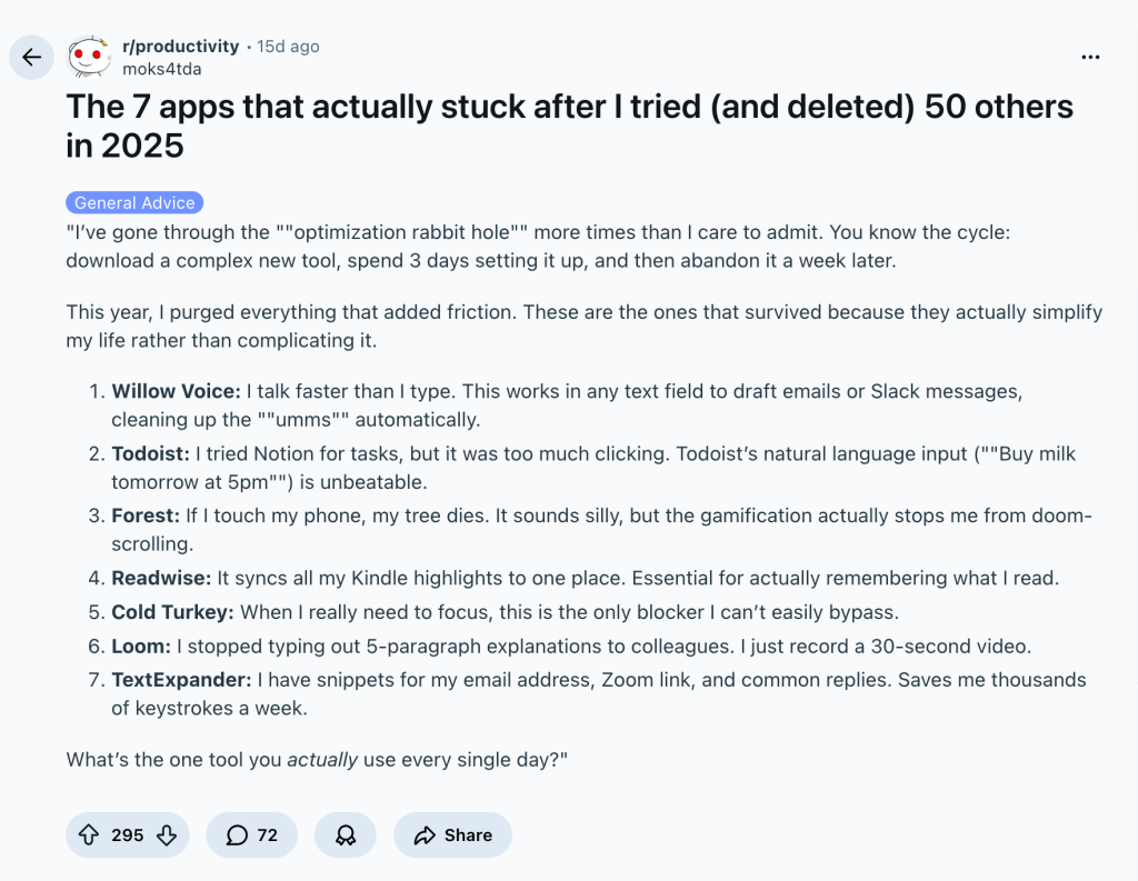 great example reddit post