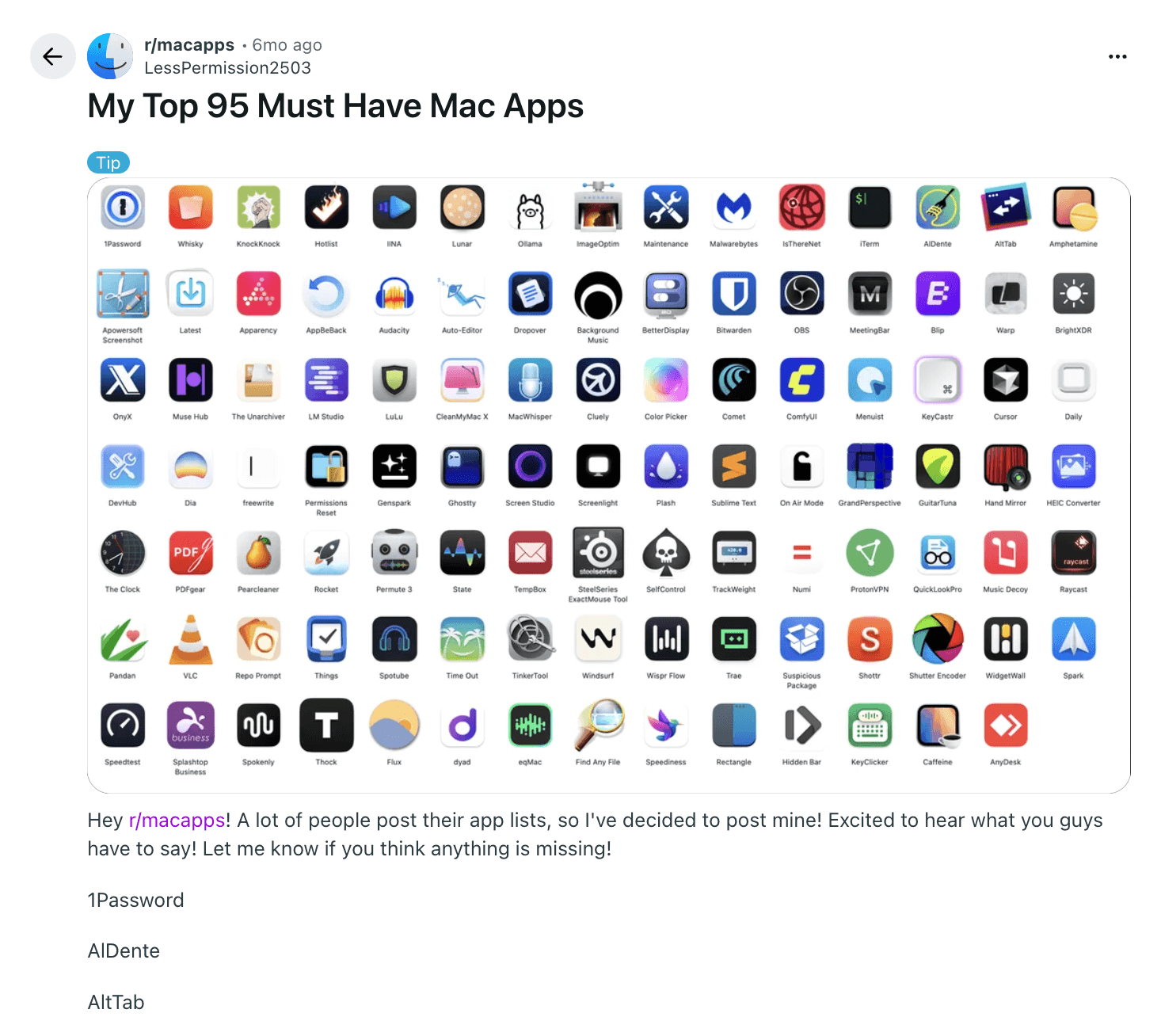 Example of a successful resource list post