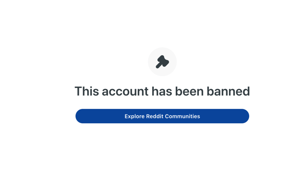 Reddit shadowban message when visiting user profile