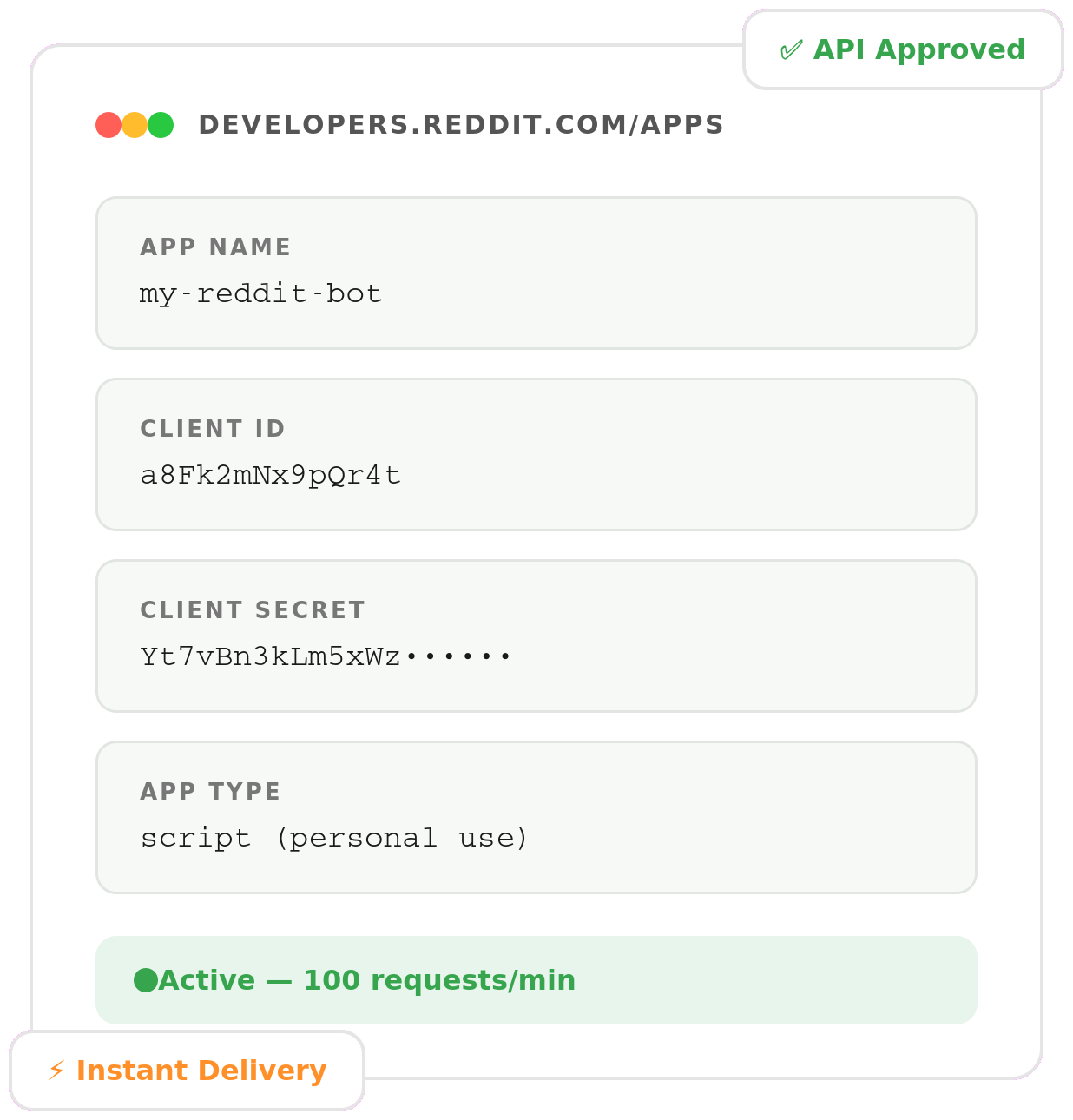 reddit api access accounts