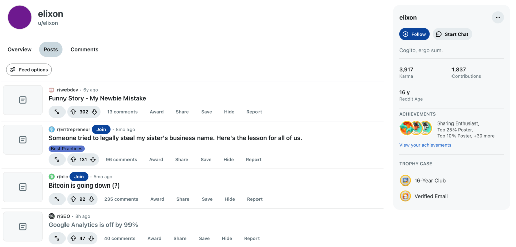 Screenshots your account stats