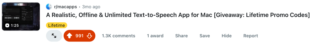 the boosted reddit post