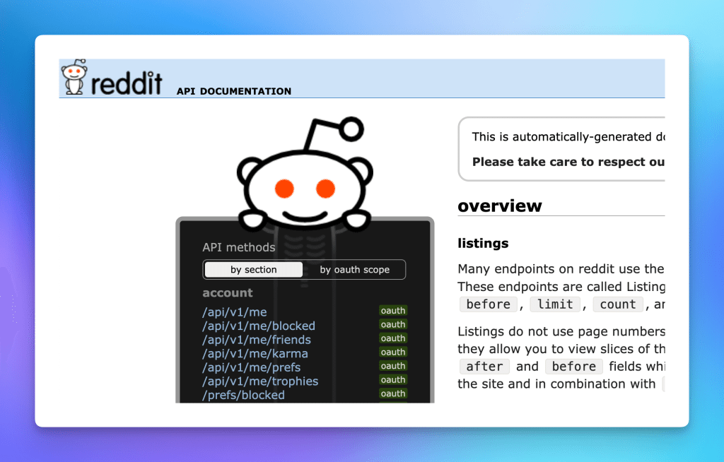 reddit api