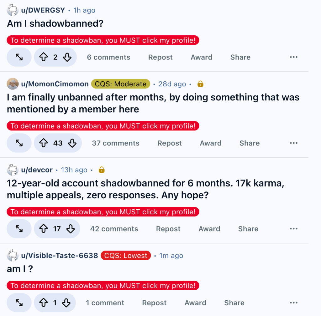 people checking shadowban people checking shadowban